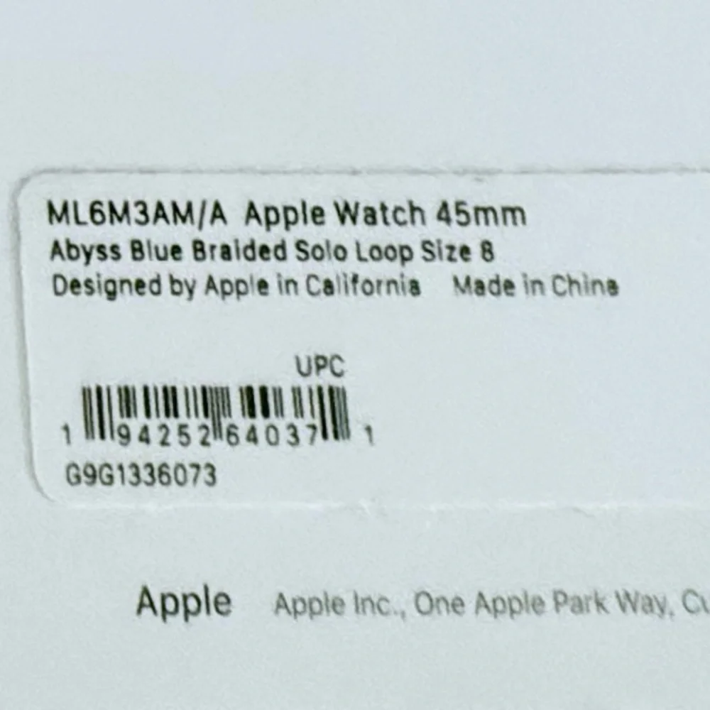 Genuine Apple Watch Braided Solo Loop 45mm Abyss Blue Size 8 – Great Condition